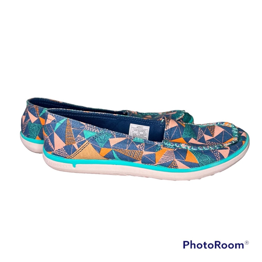 Merrell Duskair MOC Women Canvas Comfort Shoes Size 7 Blue Green Orange …